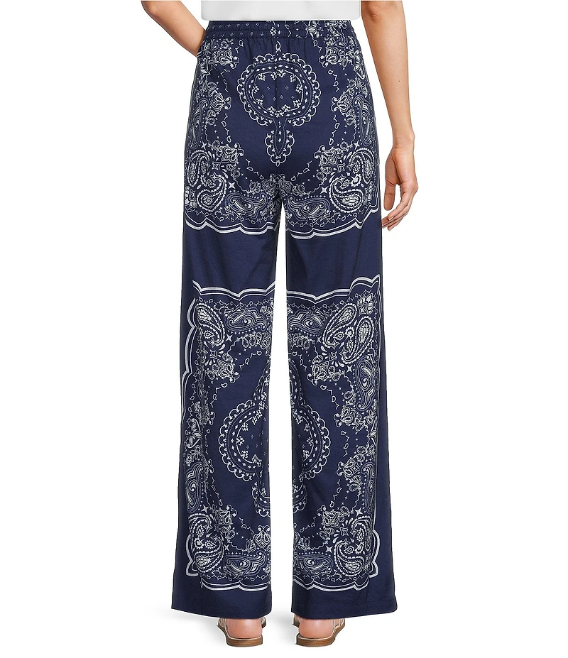 Reba Orion Bandana Print Wide Leg Pants