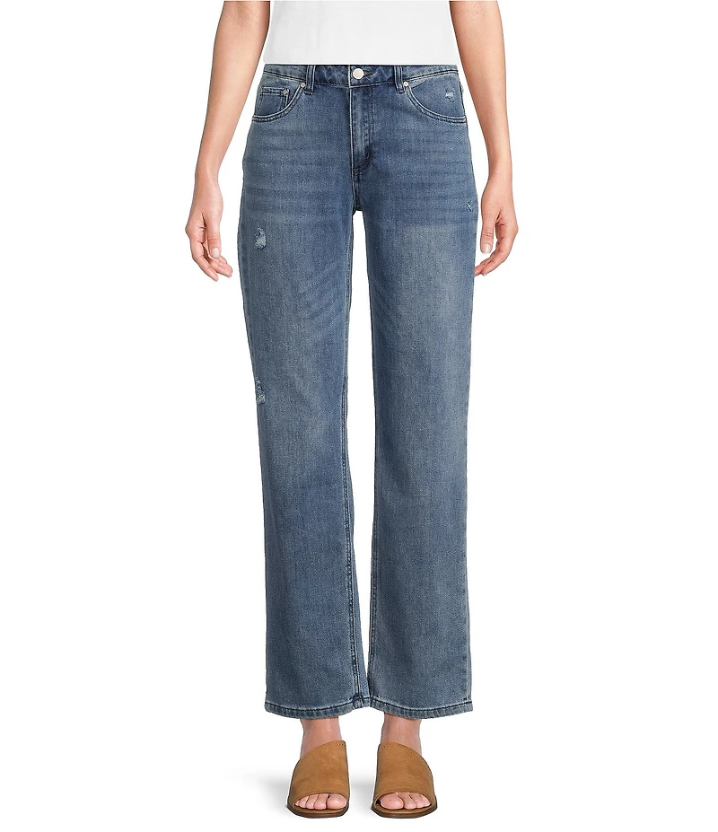 Reba Relaxed Straight Leg Distressed Denim Jeans