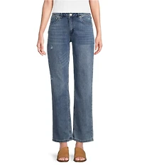 Reba Relaxed Straight Leg Distressed Denim Jeans