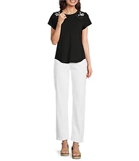 Reba Relaxed Straight Leg Distressed Denim Jeans