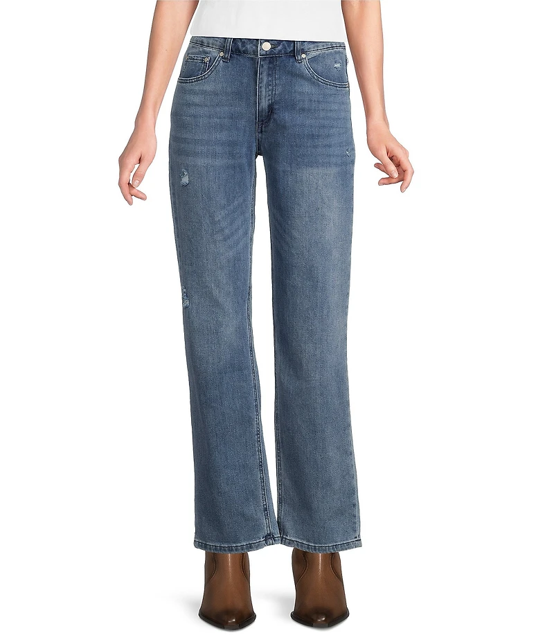 Reba Relaxed Straight Leg Distressed Denim Jeans