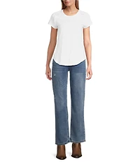 Reba Relaxed Straight Leg Distressed Denim Jeans