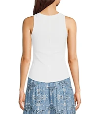 Reba Ribbed Knit Scoop Neck Sleeveless Tank