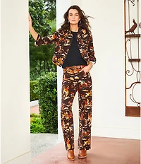 Reba Rodeo Cowboy Print Point Collar Long Sleeve Coordinating Jacket
