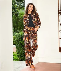 Reba Rodeo Cowboy Print Point Collar Long Sleeve Coordinating Jacket