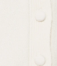 Reba Sage Knit V-Neck Asymmetrical Fringe Long Sleeve Button Down Cardigan