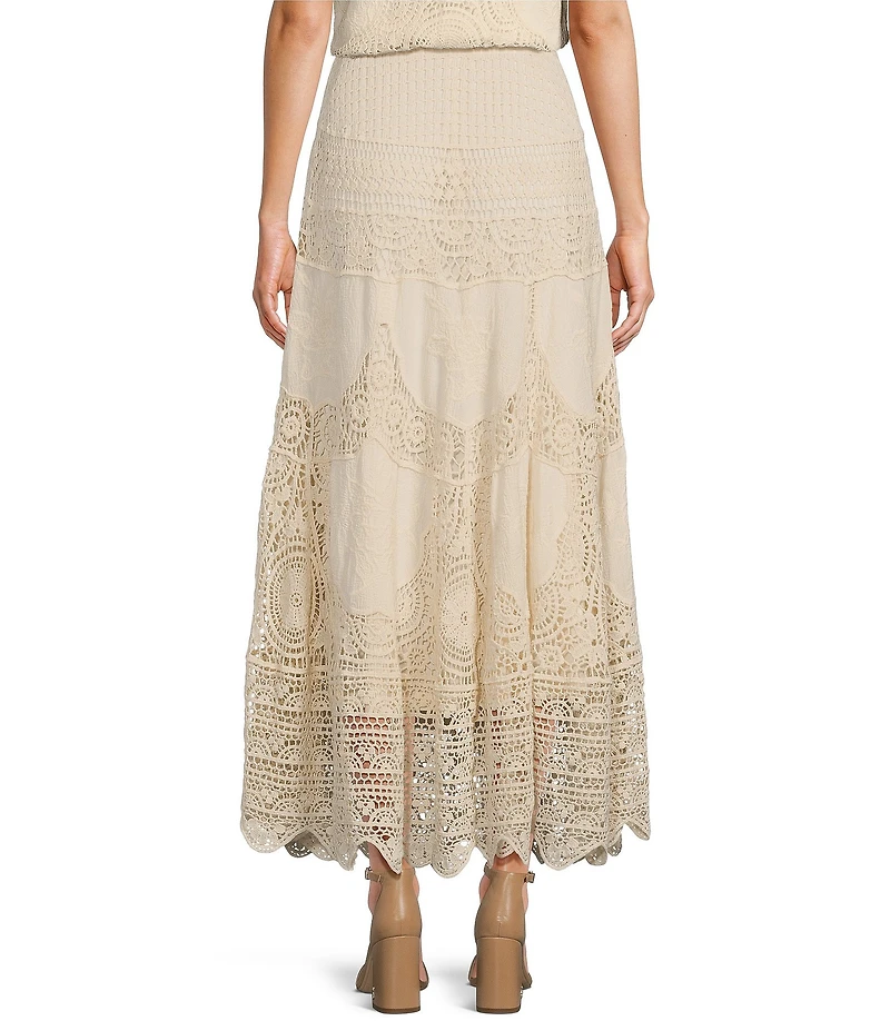 Reba Scalloped Hem Crochet Coordinating A-Line Skirt