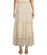Reba Scalloped Hem Crochet Coordinating A-Line Skirt