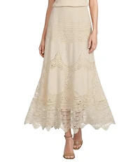 Reba Scalloped Hem Crochet Coordinating A-Line Skirt