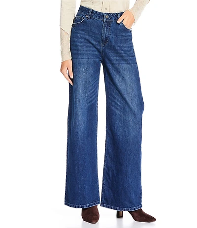 Reba Stretch Denim Wide Leg Jeans
