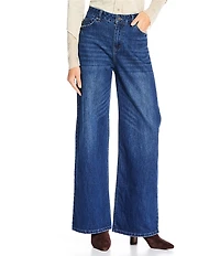 Reba Stretch Denim Wide Leg Jeans