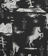 Reba Coordinating Stretch Twill Holiday Cowboy Print Wide Leg Jeans