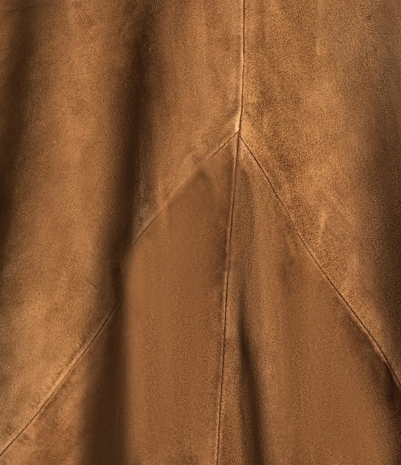 Reba Suede Open Front Fringe Detail Cape