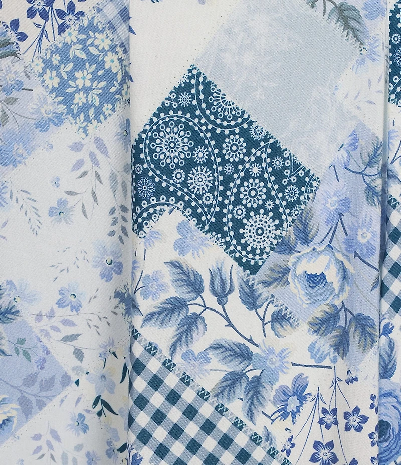 Reba Twilight Prairie Floral Voile Sweetheart Neck Sleeveless A-Line Midi Dress