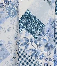 Reba Twilight Prairie Floral Voile Sweetheart Neck Sleeveless A-Line Midi Dress