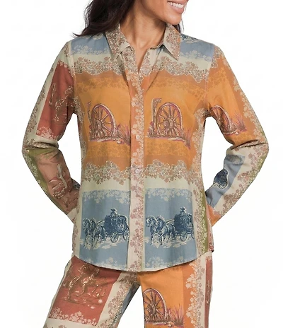 Reba Woven Voile Point Collar Long Sleeve Coordianting Shirt
