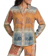 Reba Woven Voile Point Collar Long Sleeve Coordianting Shirt