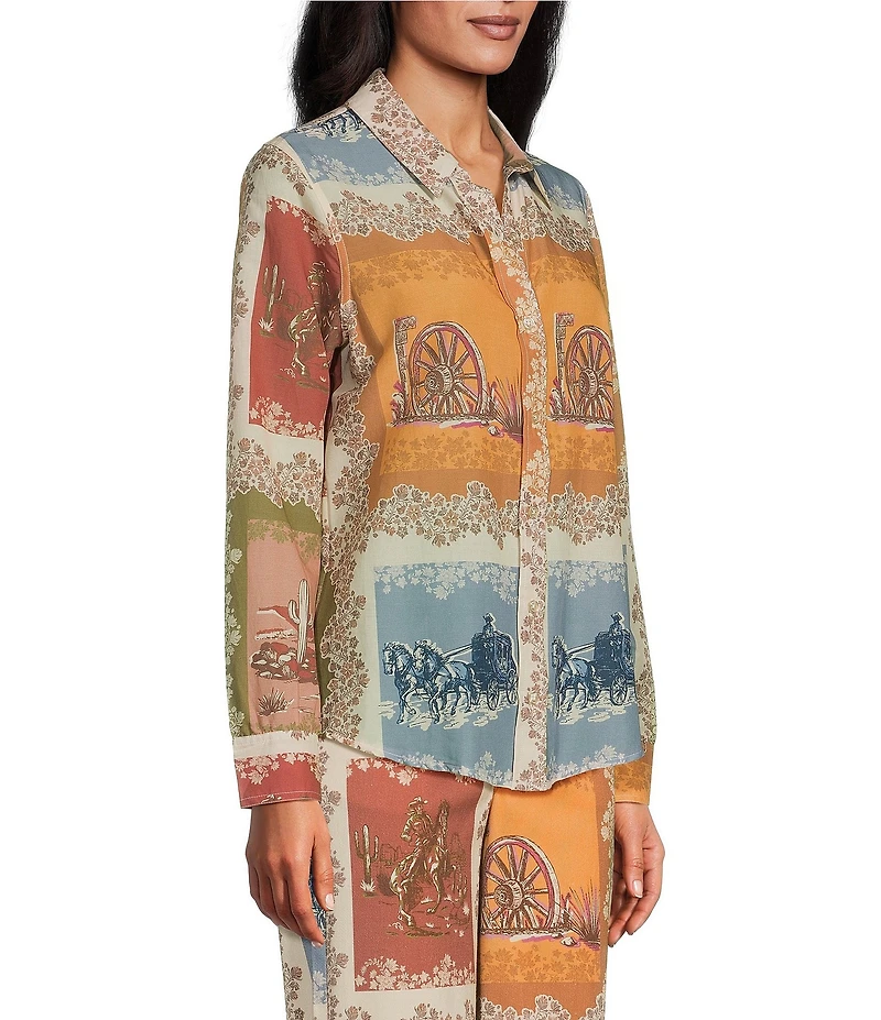 Reba Woven Voile Point Collar Long Sleeve Coordianting Shirt