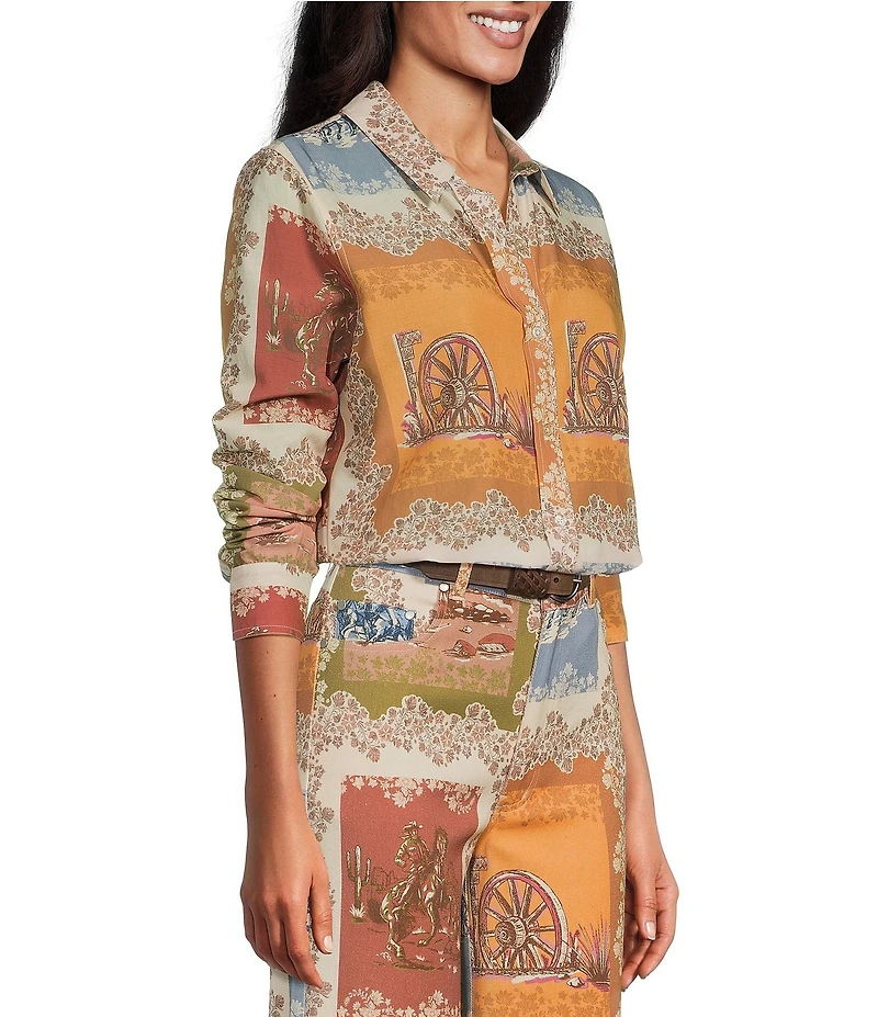 Reba Woven Voile Point Collar Long Sleeve Coordianting Shirt