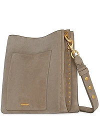 REBECCA MINKOFF Darren Antique Brass Tone Leather Shoulder Bag
