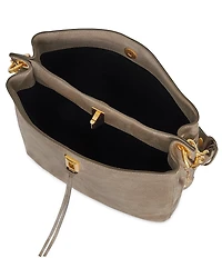 REBECCA MINKOFF Darren Antique Brass Tone Leather Shoulder Bag