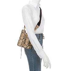 REBECCA MINKOFF Darren Snake Embossed Mini Feed Crossbody Bag