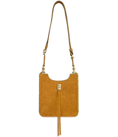 REBECCA MINKOFF Darren Suede Mini Feed Whipstitch Crossbody Bag