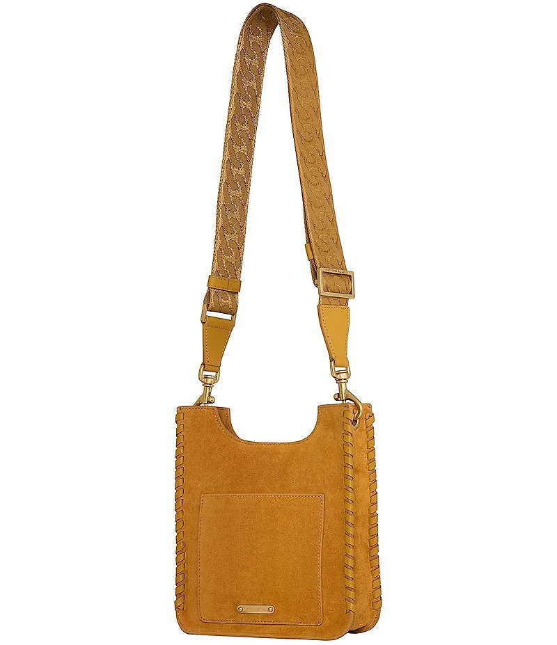 REBECCA MINKOFF Darren Suede Mini Feed Whipstitch Crossbody Bag