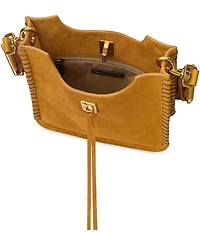 REBECCA MINKOFF Darren Suede Mini Feed Whipstitch Crossbody Bag