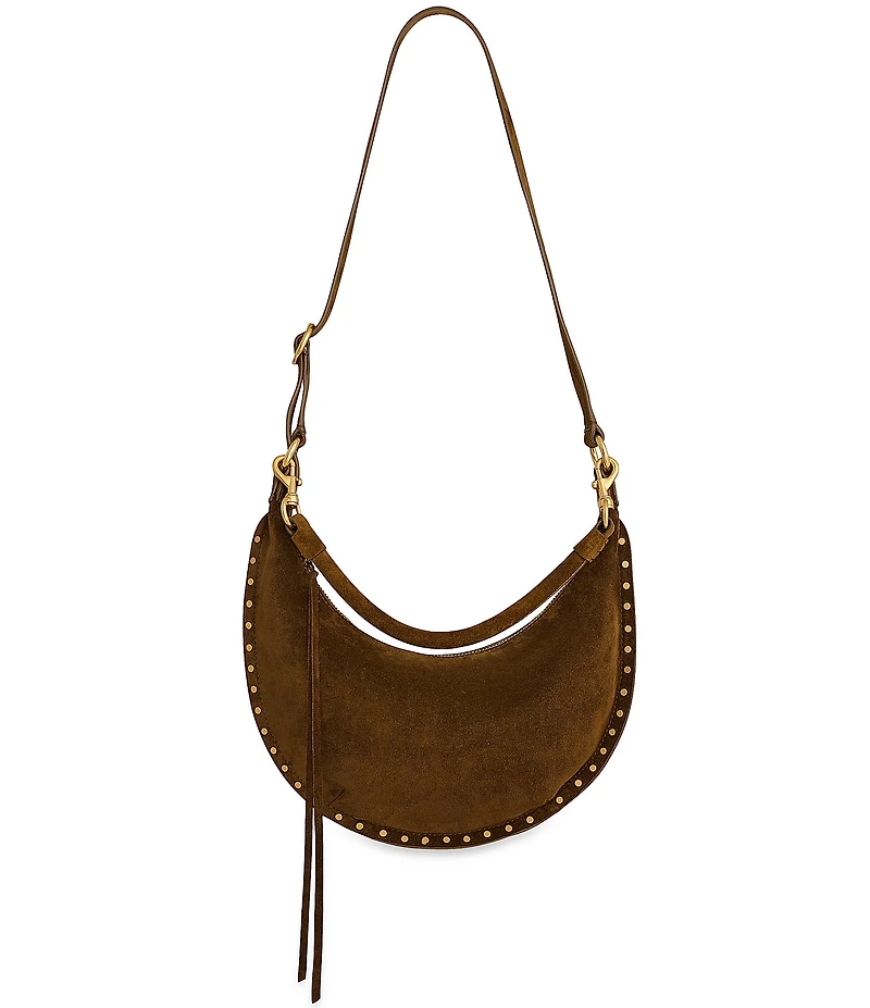 REBECCA MINKOFF Darren Suede Small Crescent Crossbody Bag