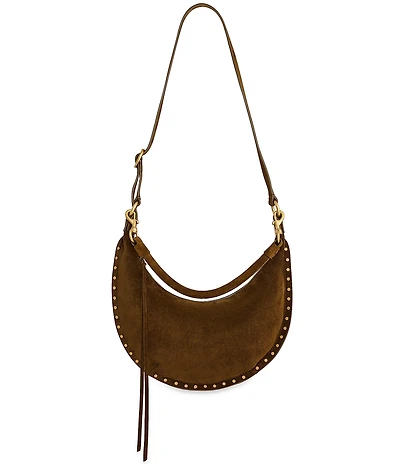 REBECCA MINKOFF Darren Suede Small Crescent Crossbody Bag