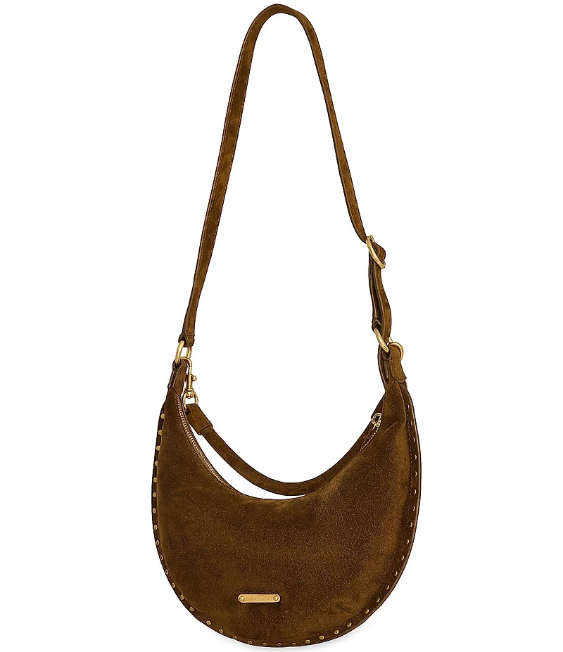 REBECCA MINKOFF Darren Suede Small Crescent Crossbody Bag