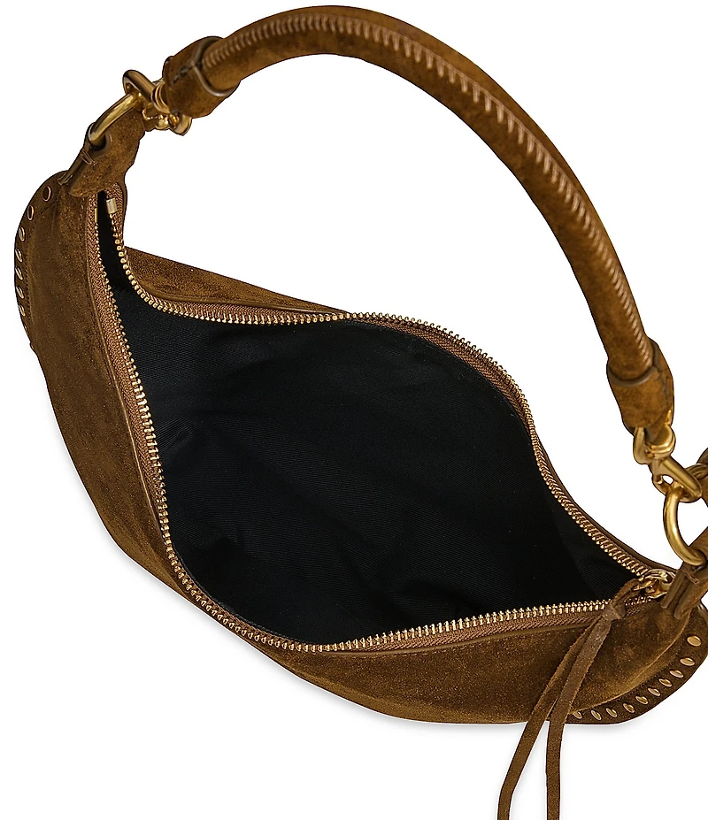 REBECCA MINKOFF Darren Suede Small Crescent Crossbody Bag