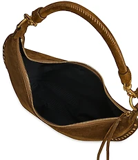 REBECCA MINKOFF Darren Suede Small Crescent Crossbody Bag