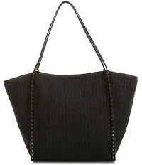 REBECCA MINKOFF Dylan Raffia Shoulder Tassel Tote Bag