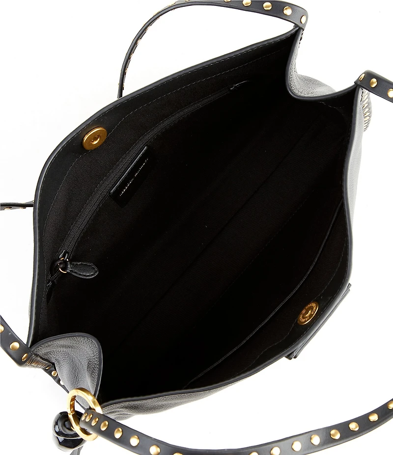 REBECCA MINKOFF Dylan Rectangle Leather Studded Shoulder Bag