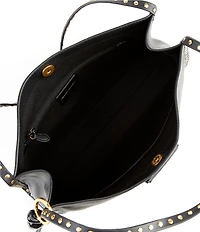 REBECCA MINKOFF Dylan Rectangle Leather Studded Shoulder Bag