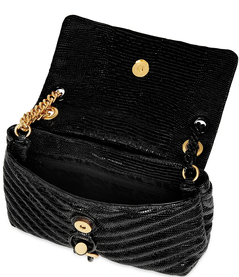 REBECCA MINKOFF Edie Shiny Leather Crossbody Bag