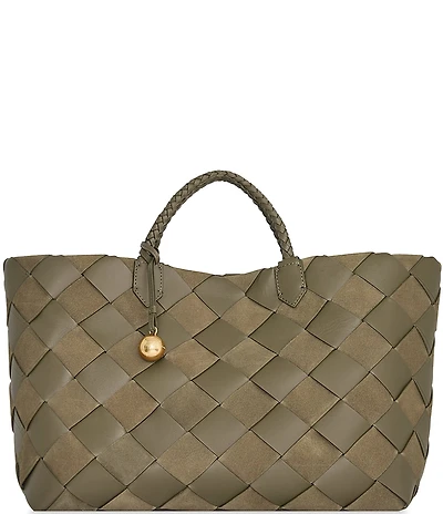 REBECCA MINKOFF Frankie Woven Leather Tote Bag
