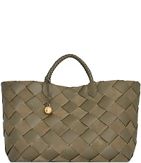 REBECCA MINKOFF Frankie Woven Leather Tote Bag