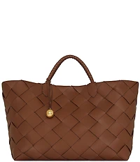 REBECCA MINKOFF Frankie Woven Leather Tote Bag