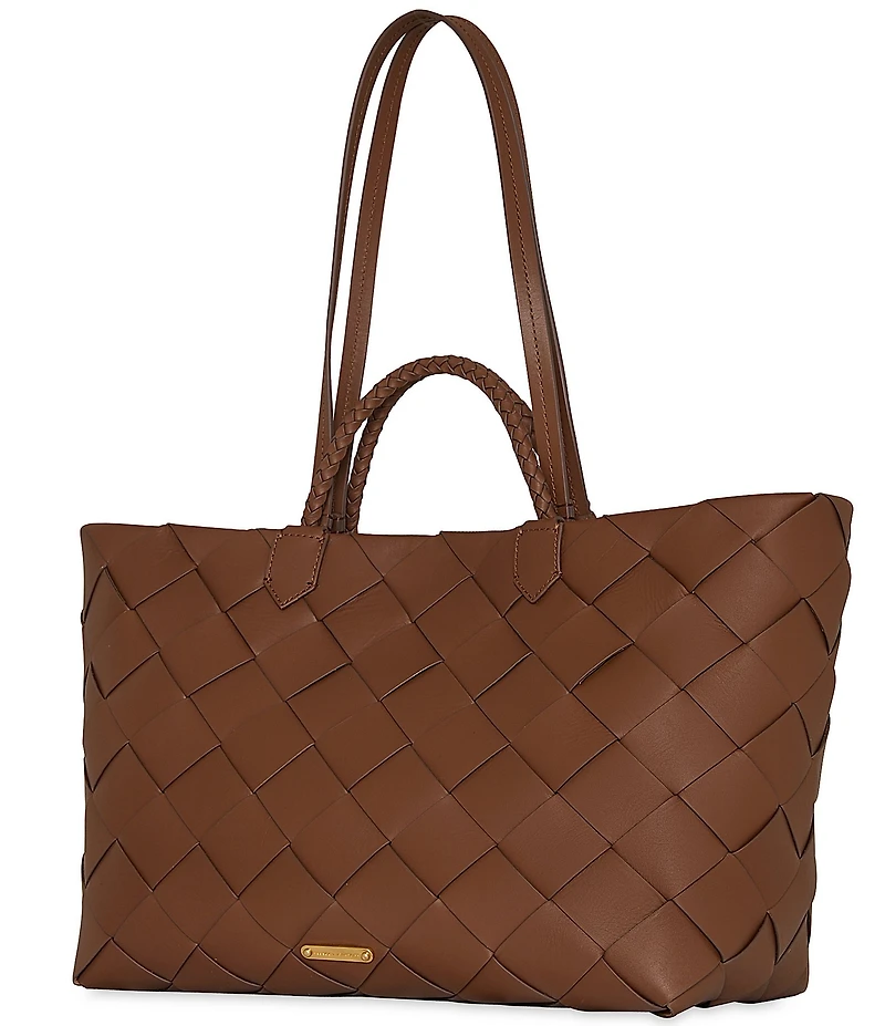 REBECCA MINKOFF Frankie Woven Leather Tote Bag