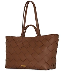 REBECCA MINKOFF Frankie Woven Leather Tote Bag