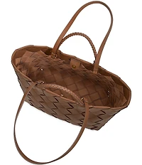 REBECCA MINKOFF Frankie Woven Leather Tote Bag
