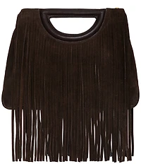 REBECCA MINKOFF Fringe Suede Handheld Crossbody Clutch