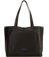 REBECCA MINKOFF Megan Black Leather Tote Bag