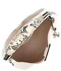 REBECCA MINKOFF Nolita Snake Print Top Handle Suede Bucket Bag