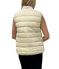 REBECCA MINKOFF Quilted Twill V-Neck Sleeveless Snap Front Vest