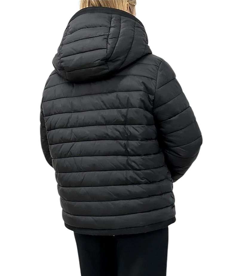 REBECCA MINKOFF Reversible Padded Faux Fur Hooded Neck Long Sleeves Zip Front Jacket