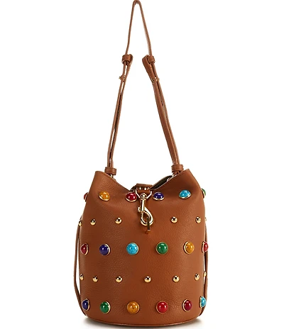 REBECCA MINKOFF Small Heart Studded Bucket Bag